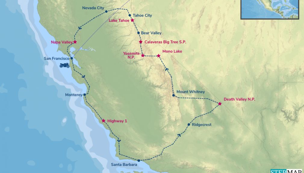 Harley-Tour California Dreaming Routing