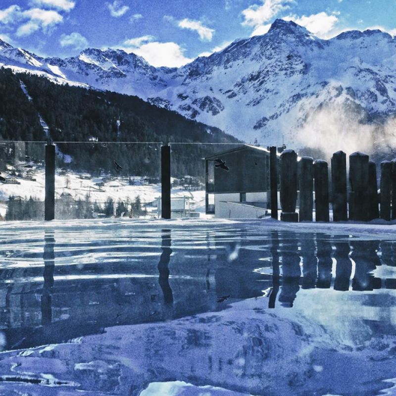 Parc Hotel - Pool außen italien, sulden, snowboard reisen, skiurlaub, berlin bus, busreisen, gruppenreisen, skireisen, ski, skihütte, preiswert, parc, gourmet, familienreisen