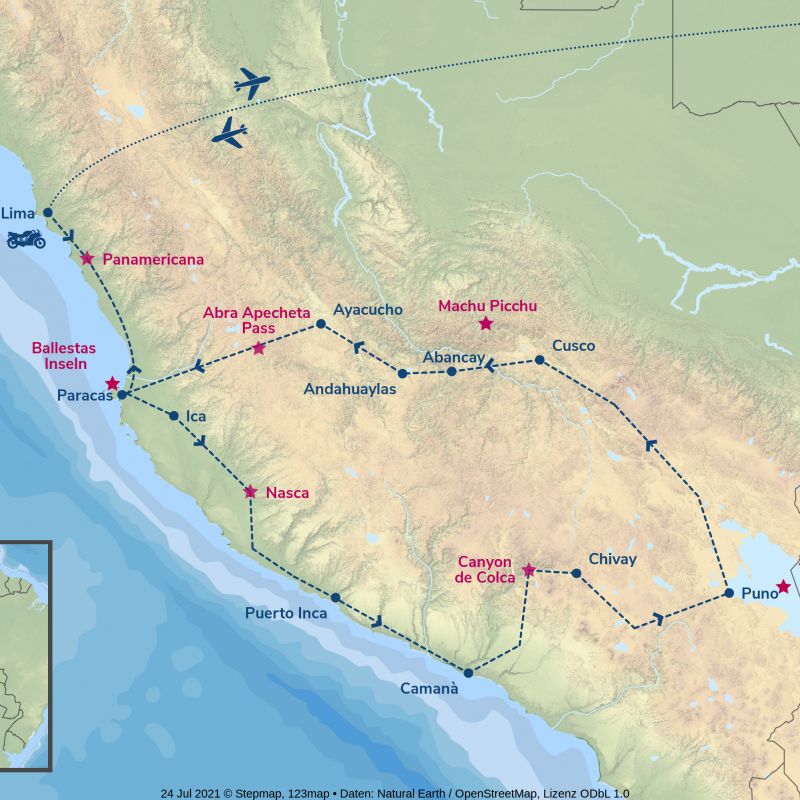 südamerika, peru, motorrad, motorradreisen, touren, gruppenreise, rundfahrten, yamaha, preiswert, günstig, wüste, regenwald, pazifik, anden, Lima, Ica, Nasca, Puerto Inca, Andahuaylas, Ayacucho, Paracas